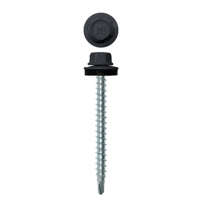 Саморез кровельный Daxmer 4,8х50 RAL 7024 (150) сверло №1